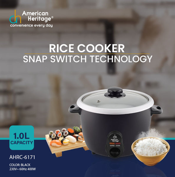 American Heritage 1.0L Rice Cooker Glass Cover AHRC6171 American