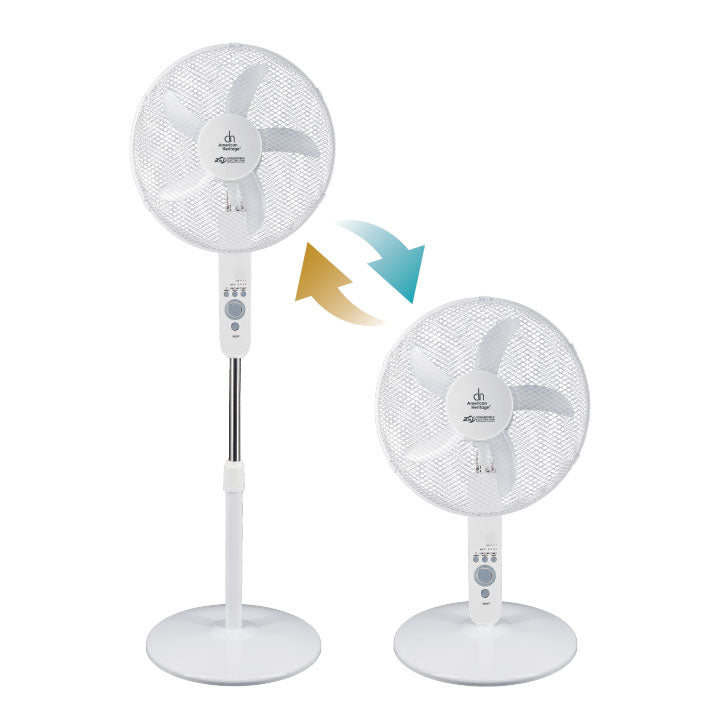American Heritage 2-in-1 Convertible Electric Fan- Stand Fan and Desk Fan with Remote Control AHSFR-6308