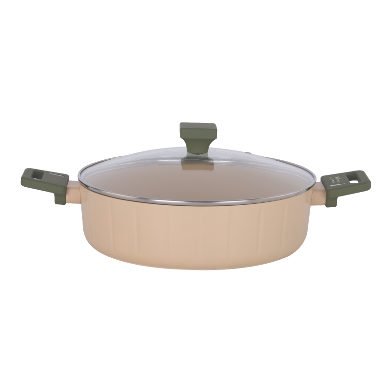Cassara 4-pc Cookware Set Casserole & Shallow Pot with Lid VZCS-8003