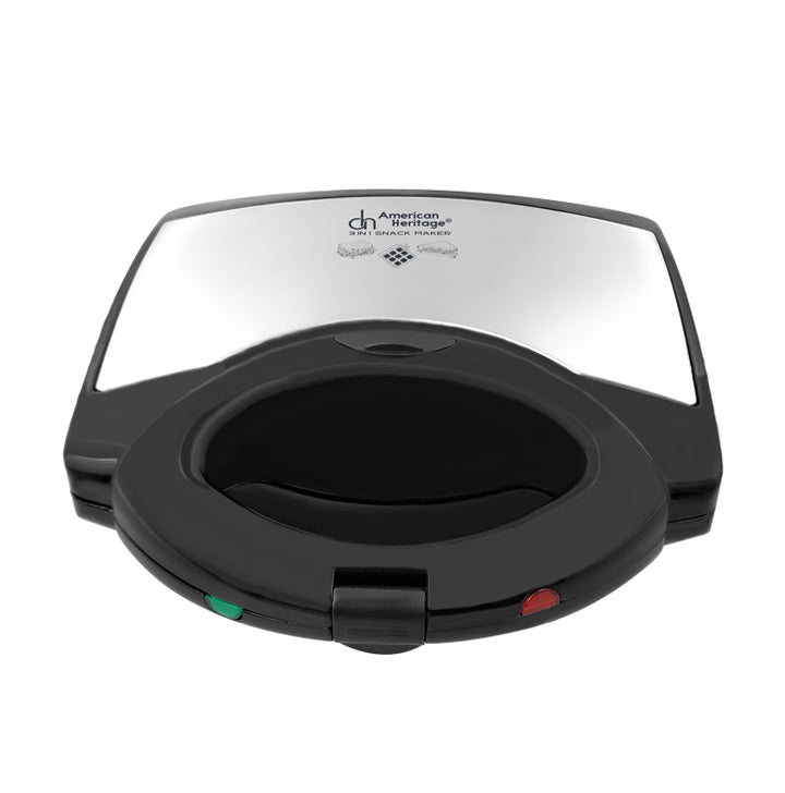 American Heritage 3-in-1 Snack Maker Grill, Sandwich and Waffle Maker AHGSW-6278