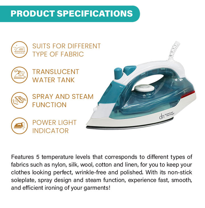 Steam iron for outlet clothes sm appliance